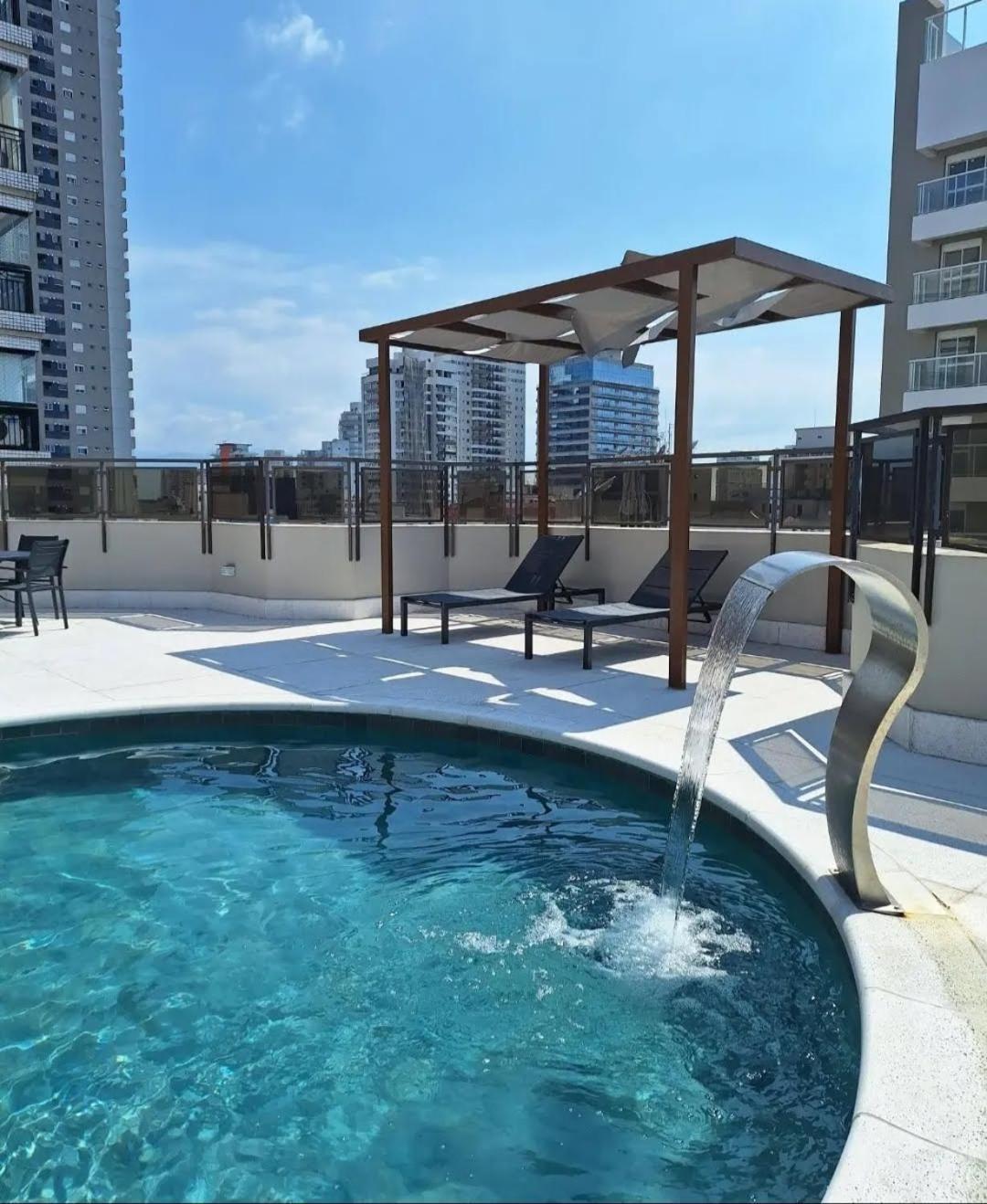 Апартаменты Lindo Flat No Edificio Cosmopolitan, Com Garagem E Piscina Сантос Экстерьер фото